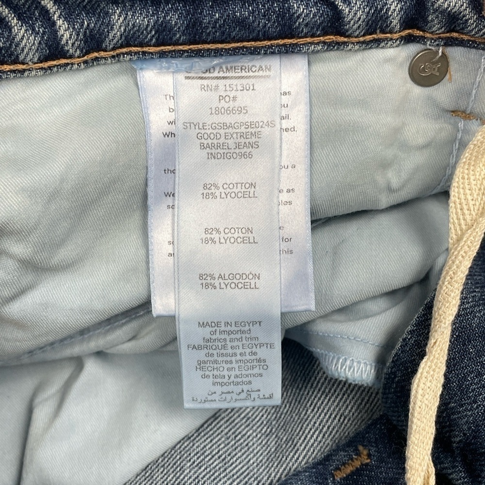 NWT Good American Good Extreme Barrel Jeans High Rise Wide Loose Indigo Sz 10 30 - Picture 15 of 15